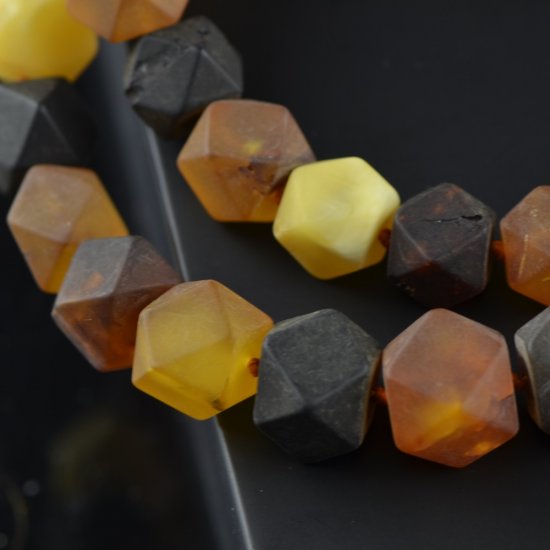 Baltic amber large raw beads necklace